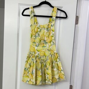 Avec Les Filles Lemon print stretch cotton dress